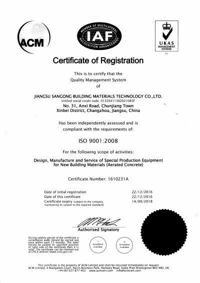 ISO9001:2008 Quality Management System Certification